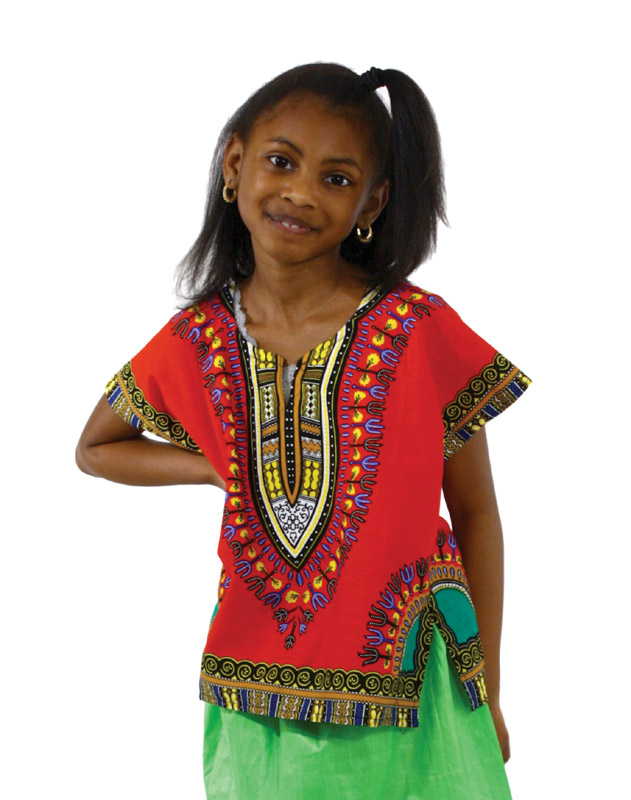 African Children's Dashiki RED - SMALL
