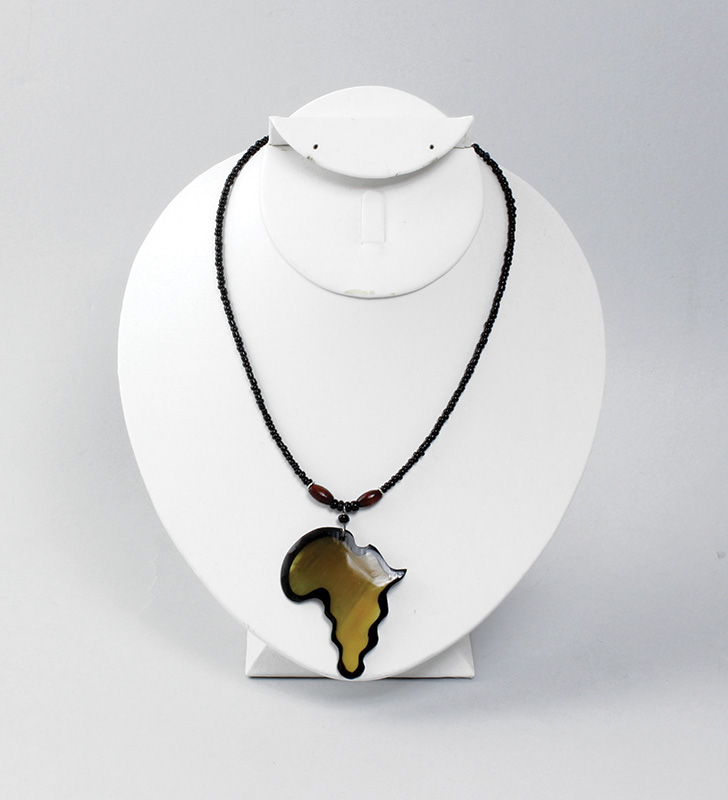Africa Pendant Necklace: Black Map