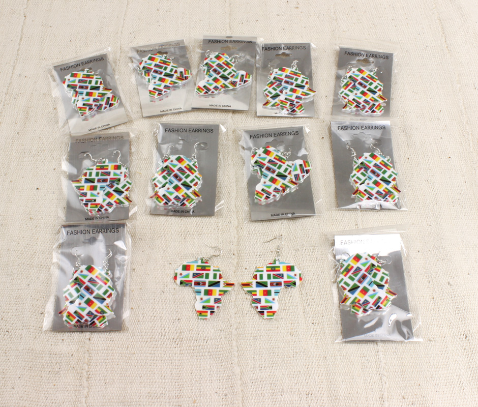 Set Of 12 Flags Of Africa Earrings