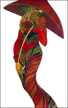 Charles Bibbs-The Red Umbrella-RETIRED