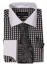 Mens Dress Shirts- AH615-BLK