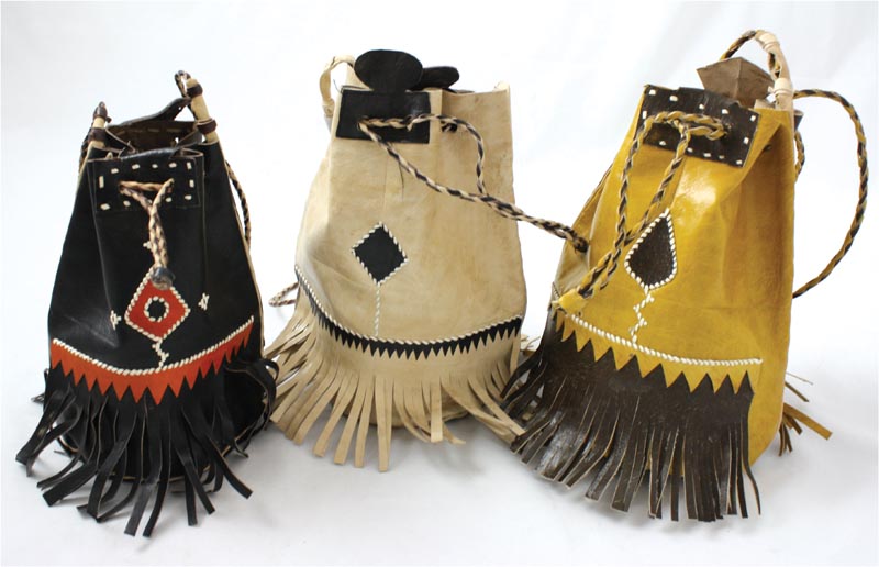 Small Leather Tote Bag w/Fringe