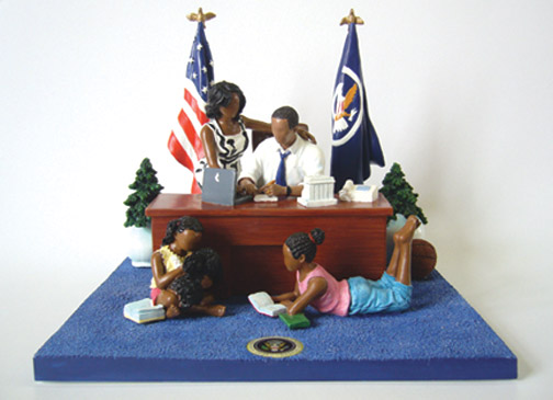 President Barack Obama & Family Oval Office